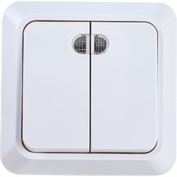 Двухклавишный выключатель ECON Астра - фото 16819133