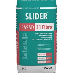 Цементная выравнивающая армированная штукатурка Dauer slider fasad 31 fibro - фото 16822627