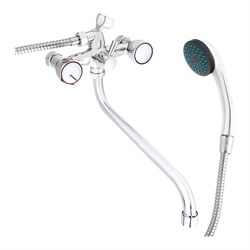 Смеситель для ванны с душем СоюзКран круглый излив 30см, 1/2, хром, цинк - фото 16835199