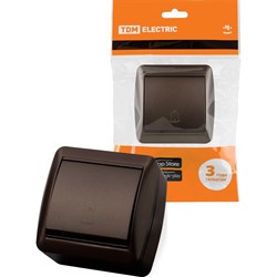 Кнопка звонковая TDM ELECTRIC открытой установки IP44 6А шоколад "Селигер" - фото 16849030