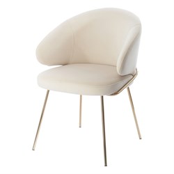 Стул-полукресло BRADEX emil кремовый, с золотыми ножками - фото 16862037