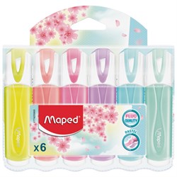 Набор текстовыделителей MAPED 6 шт., АССОРТИ, "FLUO PEP'S Pastel", линия 1-5 мм, 742558 - фото 16900573