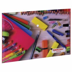 Папка-конверт с кнопкой ОФИСМАГ, А4, 160 мкм, до 100 листов, цветная печать, 228053 - фото 16912724