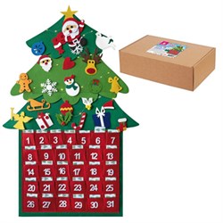 Фетровый адвент-календарь 100x50 см, 24 украшения, 31 задание + 1 в подарок, 3 м гирлянда, ЗОЛОТАЯ СКАЗКА, 592140 - фото 16912827