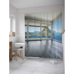 Шторка-занавеска для ванной JoyArty Веранда с террасой - фото 16921677