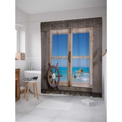 Шторка-занавеска для ванной JoyArty Штурвал у окна - фото 16921907