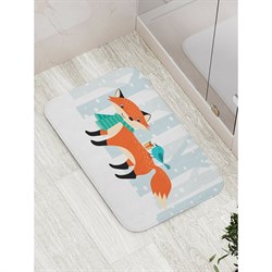 Противоскользящий коврик для ванной, сауны, бассейна JoyArty Подарок для лисы - фото 16923321