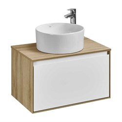 Тумба AQUATON Либерти 70/1 дуб Эльвезия/белый глянец (Адриана 70, MILA 400, MILA 350х350, Одри 420x620 Soft, Лола - фото 16927834