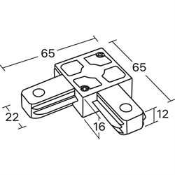 Трековый коннектор для соединения шинопровода Ritter Artline - фото 16931565