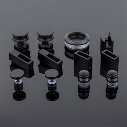 Комплект раздвижной системы для стеклянных душевых кабин SERVICE PLUS RS02-400BLK/SUS304 - фото 16931780