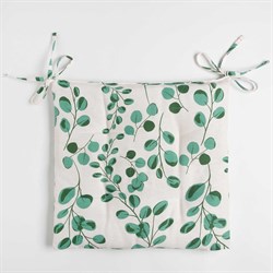 Сидушка на стул Доляна Эвкалипт 42x42 см, 100% хлопок, рогожка 164 г - фото 16937902