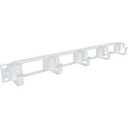 Кабельный горизонтальный организатор NTSS крепление 19 1U с окошками, 5 колец глубиной 45мм, металл, серый RAL 7035 - фото 16941992