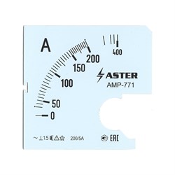 Шкала к амперметру AMP-771 ASTER SC771-200 - фото 16943027