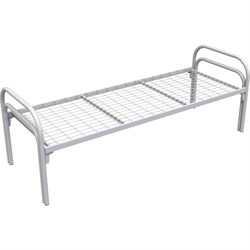 Металлическая одноярусная кровать РегЛайн 1900x800 мм, 2 усиления, сетка 100x50 мм - фото 16943646