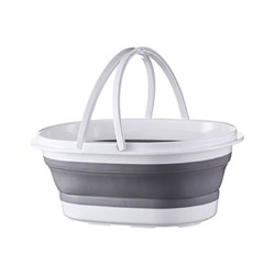 Силиконовое складное ведро SANTRADE SL SM-PR912/GY - фото 16948595
