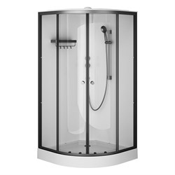 Душевая кабина AM.PM X-Joy 100x100, 1/4 круга, профиль матовый черный, стекло прозрачное - фото 16951575