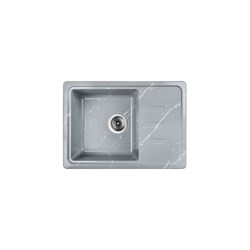 Мойка для кухни из искусственного камня WISENT мрамор серо-белый (беларусь) 435x620x220 WB15-17/WGER013 - фото 16953296