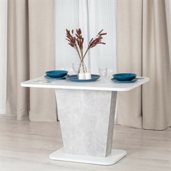 Обеденный стол Tetchair OSLO ЛДСП, 110-145x68,6x75,5 см, белый/бетон 19123 - фото 16955164