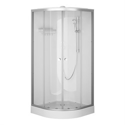 Душевая кабина AM.PM X-Joy 90x90, 1/4 круга, профиль матовый хром, стекло прозрачное - фото 16956658