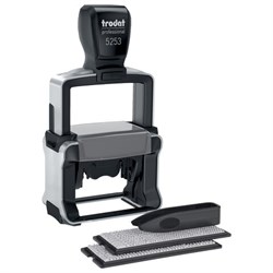 Штамп самонаборный металлический 6-строчный, оттиск 49х28 мм, синий без рамки, TRODAT 5253, КАССЫ В КОМПЛЕКТЕ - фото 16959608