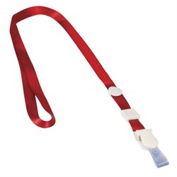 Лента для бейджей, 45 см, съемный пластиковый клип-замок с петелькой, КРАСНАЯ, BRAUBERG, 235730 - фото 16959609