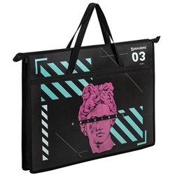 Папка для рисунков и чертежей с ручками BRAUBERG А3, пластик, молния сверху, "The Original", 271436 - фото 16959619