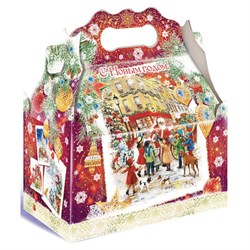 Подарок новогодний "ЛАРЕЦ БОРДОВЫЙ", НАБОР конфет 1000 г, картонная коробка, МОСУПАК - фото 16959786