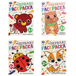 Книжка - раскраска с цветным контуром, ПЕРВАЯ РАСКРАСКА, ассорти, 210х290мм, 16 стр,У - фото 16959807