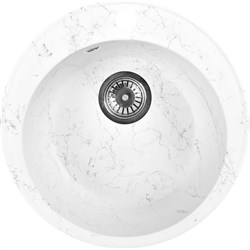 Мойка для кухни из искусственного камня WISENT мрамор бело-серый (беларусь) 475x475x210 WA05-10/WGER013 - фото 16961053