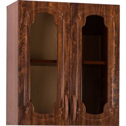 Шкаф для посуды SANTREK 60 кедр (ГЛЯНЕЦ) (со стеклом) фасад МДФ - фото 16968522