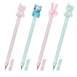 Ручка с акриловым топпером шариковая FUNSTER (ФАНСТЕР) "ACRYL MIX", СИНЯЯ, ассорти, пишущий узел 0,7 мм, линия письма 0,35 мм, 144380 - фото 17000775