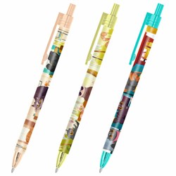 Ручка шариковая автоматическая с принтом FUNSTER (ФАНСТЕР) "CUTE ANIMALS", корпус soft-touch, СИНЯЯ, узел 0,7 мм, линия 0,35 мм, 144402 - фото 17000778