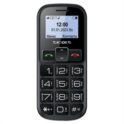 Телефон мобильный TEXET TM-B322, 2 SIM, 1,44", microSD, FM, MP3, фонарик, SOS, черный, 127347 - фото 17000916