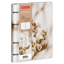 Тетрадь на кольцах А5, 175х215 мм, 120 л., под кожу, BRAUBERG VISTA, "Elegant", 405211 - фото 17000980