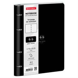 Тетрадь на кольцах А5, 175х215 мм, 120 л., под кожу, BRAUBERG VISTA, "Rhythm", 405213 - фото 17000982