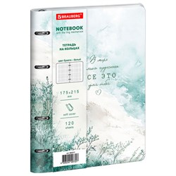 Тетрадь на кольцах А5, 175х215 мм, 120 л., под кожу, BRAUBERG VISTA, "Акварель", 405217 - фото 17000986