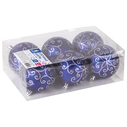 Шары ёлочные 6 шт., 8 см, "Basic Art", пластик, цвет: синий/белый, ЗОЛОТАЯ СКАЗКА, 590892 - фото 17001104