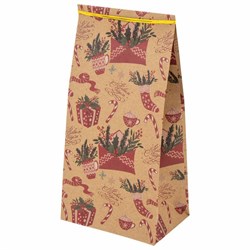 Пакет подарочный КОМПЛЕКТ 10 штук новогодний 12х8х25 см с зажимами, "Паттерн № 2", ЗОЛОТАЯ СКАЗКА, 592123 - фото 17001133