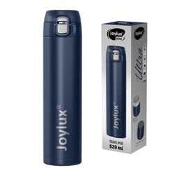 Термокружка 520 мл JOYLUX (ДЖОЙЛЮКС) ULTRA BLUE, нержавеющая сталь SUS304, синий матовый, 700278 - фото 17001379