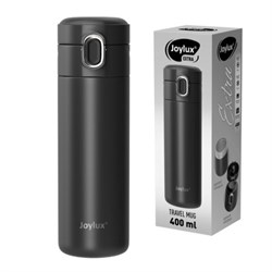 Термокружка 400 мл JOYLUX (ДЖОЙЛЮКС) EXTRA STYLE, нержавеющая сталь SUS304, черный матовый, 700280 - фото 17001381