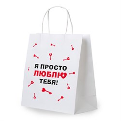 Пакет подарочный (1 штука) 26х13х32 см (L) "Просто люблю", крафт, ЗОЛОТАЯ СКАЗКА, 700844 - фото 17001400