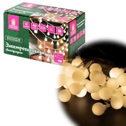 Электрогирлянда-нить комнатная "Шарики", 6 м, 40 LED, теплый белый, на батарейках, ЗОЛОТАЯ СКАЗКА, 591730 - фото 17003266