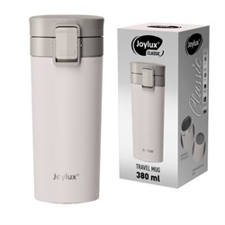 Термокружка 380 мл JOYLUX (ДЖОЙЛЮКС) CLASSIC, нержавеющая сталь SUS304, белый матовый, 700271 - фото 17006697