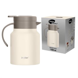 Чайник-термос 1 л JOYLUX (ДЖОЙЛЮКС) COFFEE BREAK, нержавеющая сталь SUS304, заварник/сито, бежевый матовый, 700329 - фото 17006700