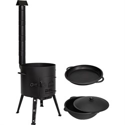 Печь Davr Metall печь+казан12(круг)+сковорода - фото 17023234