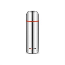 Термос STARWIND 20-1000 1л, серебристый/красный - фото 17027582