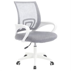 Кресло CROMEX (КРОМЕКС) "Top CH-695W", с подлокотниками, пластик белый, сетка/ткань TW, серое, 533067 - фото 17035354