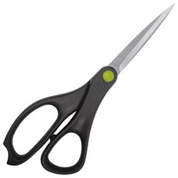 Ножницы BRAUBERG "NUMBER ONE", 210 мм, черные, 3-х сторонняя заточка, эргономичные ручки, 238850 - фото 17067280