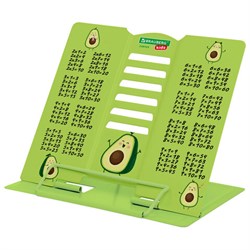 Подставка для книг и учебников BRAUBERG KIDS mini "Авокадо" с таблицей умножения, регулируемый угол наклона, металлическая, 238969 - фото 17067293