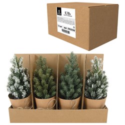 Ель новогодняя искусственная 16 см, с напылением, литой ПЭТ, ассорти, ЗОЛОТАЯ СКАЗКА, 592550 - фото 17067381